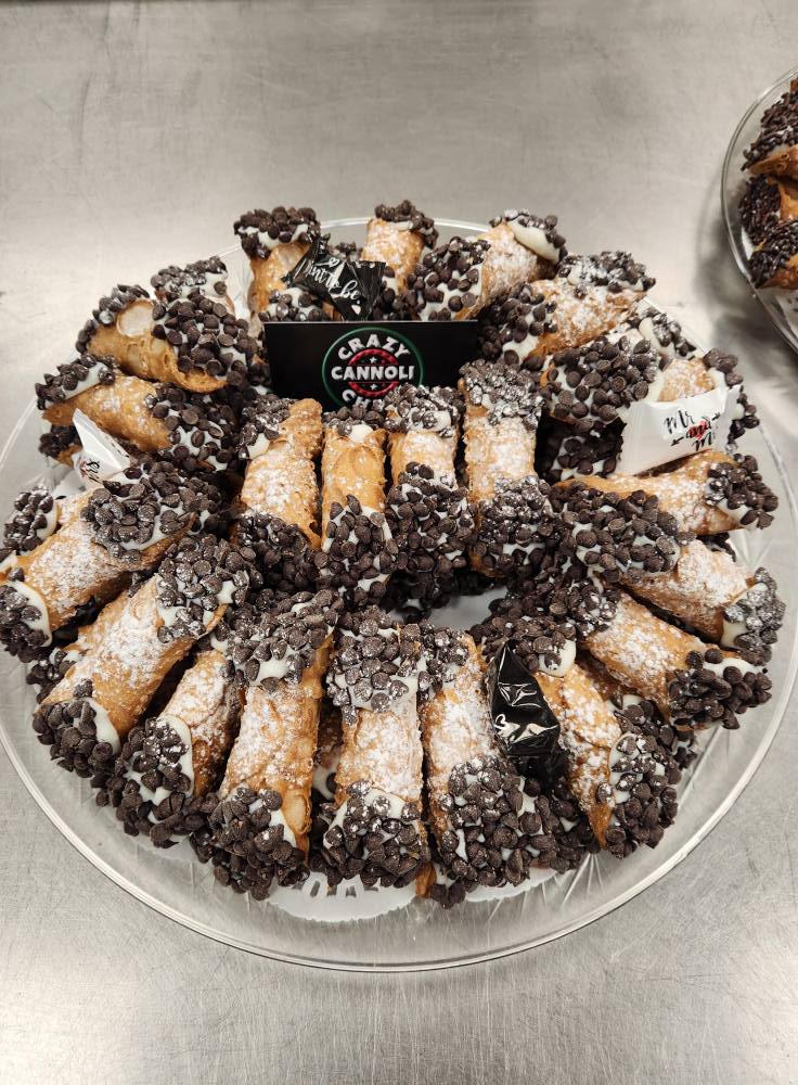 Dark chocolate cannoli tray